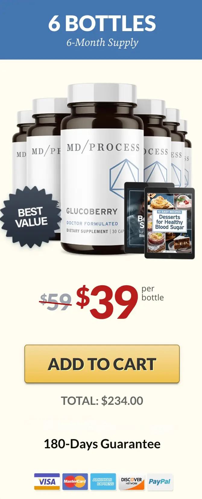 GlucoBerry Buy 6 Bottles